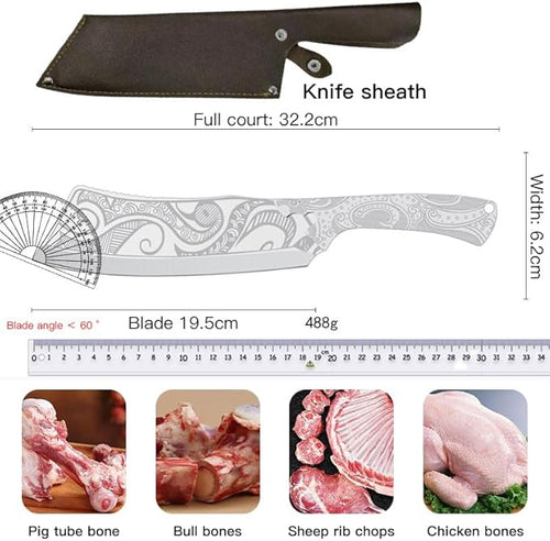 12.6 inch Machete, Professional Outdoor Survival Knife,Suitable for Jungle clearing, Camping,Gardening Cleaning, Ergonomic Anti Slip Handle