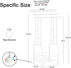 Freestanding Towel Rack for Bathroom, 3-Tier Durable White Metal Stand with Wheels and Basket, Towel Drying Rack, Multi-Use Blanket Rack for Indoor/Outdoor Bathroom
