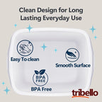 Tribello Plastic Wash Tub Dishpan Basin and Foot Bath for Soaking Feet, Laundry Hand Wash Bucket, Dish Pans for Washing and Storage Cleaning Supplies - 12 Quarts - Heavy Duty - Made in USA (White)
