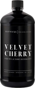 Laundry Liquid Detergent (Velvet Cherry) - 32 Oz Laundry Perfume Bottle for Men & Women, Stain & Odor Remover, Deep Clean, Long-Lasting Fragrance and Freshness for All Fabrics