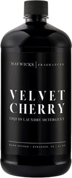 Laundry Liquid Detergent (Velvet Cherry) - 32 Oz Laundry Perfume Bottle for Men & Women, Stain & Odor Remover, Deep Clean, Long-Lasting Fragrance and Freshness for All Fabrics