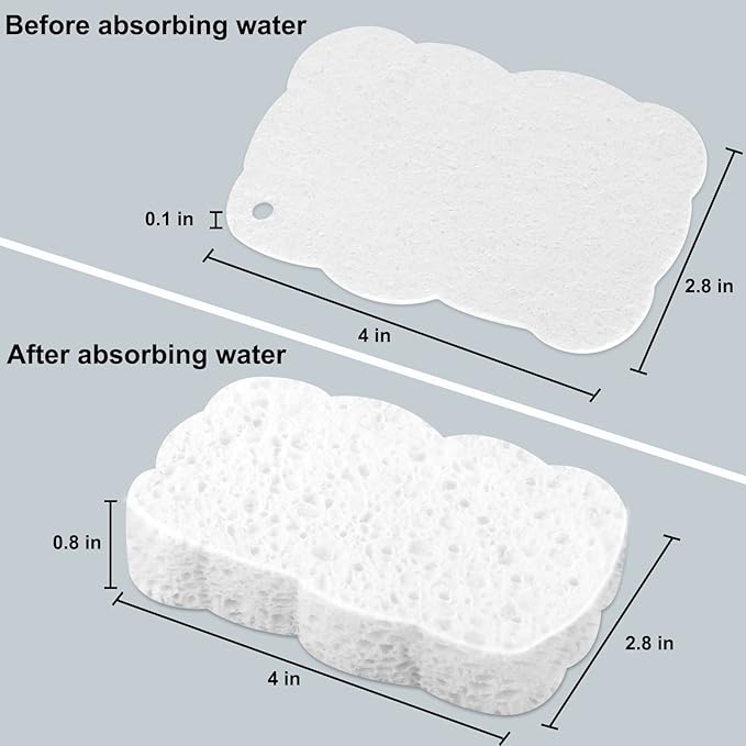 12pcs Quality Heavy-Duty Household Cleaning Sponges Scratch-Free, Multi-Purpose Dish Scrub Sponges Reusable for Home Kitchen Cookware Bathroom, Safe Healthy Scrubbing Sponges Durable