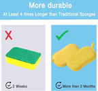 Dish Sponge Kitchen Sponges,Scrub Sponges,Double Sided Cleaning,Non Scratch,Ultra fine Fiber Wiping+Stainless Steel Wire to Remove Stubborn Stains,Durable Thickening (Large 12-Pack)