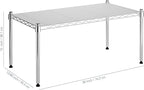 Whitmor 1 Tier Supreme Stacking Shelving Unit, Wire Metal Home Storage Organizer, 30" L x 14" W x 15" H, Chrome w/Liner