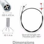 116 inch Drain Snake Grabber Claw Pickup Tool Drain Hair Remover Tool Sewer Cleaner Hook Long Grabber Drain Tool Home Sink And Toilet Drain Cleaner Tool