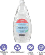 Ginger Lily Farms Botanicals Plant-Based Liquid Dish Soap, Concentrated Formula with Max Grease Cleaning Power, Cruelty-Free, Apple Pear Scent, 24 Fl Oz (Pack of 8)