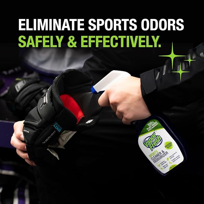 Vapor Fresh Sports Cleaner and Deodorizer - For Boxing Gloves, Sports Pads, Helmets, Gym Bags, Gym Equipment and More - Naturally Powered By Plants, 16 Fl Oz (12-Pack)