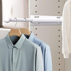 Supforce 16.5" Valet Rod for Closet Pull Out, Retractable Slide Out Valet Rod Closet Organization, Aluminum Valet Clothing Hanger Rods Perfect for Suits, Dresses & Freshly Pressed Clothes, White