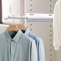 Supforce 2 PACK Valet Rod for Closet Pull Out, Retractable Slide Out Valet Rod Closet Organization, 12" Aluminum Valet Clothing Hanger Rods Perfect for Suits, Freshly Pressed Clothes, White