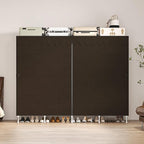 Large Portable Armoire Wardrobe Closet with 4 Hanging Rods and Lockers,Metal Storage Wardrobe Clothes Rack with Dust Cover for Clothes,16.7 in Wide,Bedroom,Gray (Brown, 77.5 in)