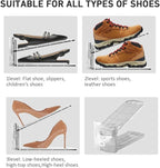 36 Pack Clear Shoe Slots Organizer - Adjustable Height 3.7''to 7.7'' Shoe stackers for a pair of shoes ,Shoe rack storage shoe space saver 50%,Easy to assemble shoe hold shoe organizer for cloest