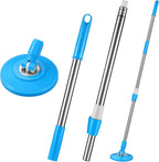Spin Mop Replacement Handle 360 Degree Spin Mop Pole Handle Replacement Rotating Telescopic Stick for Head Replace Spinning Household Cleaning Accessories for Home(Cute Blue)