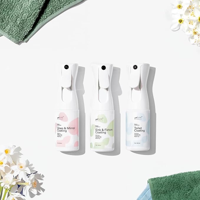 spotLESS MATERIALS Monthly Maintenance Bundle For Streak-Free, Stain-Resistant Bathroom, LESS Formula, Repels Water & Waste