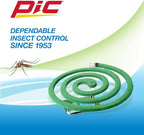 PIC Mosquito Repelling Coils, Outdoor Mosquito Repellent, Up to 3 Hours Protection, 8-Feet Area Coverage, Suitable for Patio, Porch, Backyard & Outdoor Use, 40 Coils (4 Packs of 10)