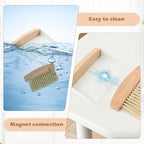 Mini Dustpan and Brush Set,Small Beechwood Dust Pan and Brush Set,Portable Cleaning Broom with Dustpan Combo Set with Natural Sisal