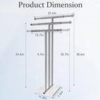 Kayfia 40" Standing Towel Rack with Weighted Marble Base, Width Adjustable & Taller Bathroom Towel Rack Stand, 3-Tier Towel Racks for Bathroom, Multiple Spaces Stainless Steel Brushed Finish