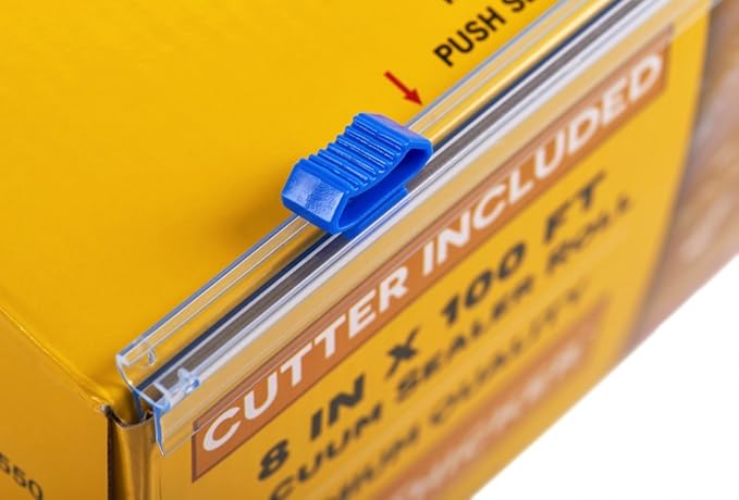 6" x 100' Mega Roll & Cutter Box Vacuum Sealer Bags Roll (No More Scissors) 4 mil 100 Foot OutOfAir, 33% Thicker, BPA Free, Sous Vide, Commercial Grade, Works with FoodSaver Sealers