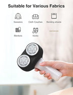 VASSON Fabric Shaver, Electric Lint Remover, Rechargeable Lint Shaver, Sweater Shavers to Remove Pilling, Large Fuzz Remover for Clothes Couch Furniture (Black)