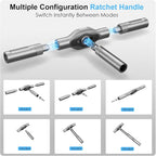 42 in 1 Magnetic Screwdriver Set, Portable Multi Bit Compact Ratchet Precision Screwdriver Set Mini Repair Tool Kit for Diy, Laptop Computer, Bicycles, Furniture, Eyeglass and More (Grey)