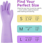 Dishwashing Rubber Gloves for Cleaning – 4 Pairs Kitchen Gloves with Handing Hooks Washing Dishes Household Glove - Large