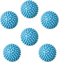 Reusable Laundry Dryer Balls, Sky Blue Plastic Anti-Static Fabric Softener, Reduces Wrinkles, Sustainable Cleaning Supplies, Essential Washing & Drying Aid for Soft, 6 Pack, 2.36 in (Sky Blue)