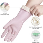 ThxToms 4 Pairs Reusable Rubber Gloves, 13" Natural Latex, 10mil Thick Heavy Duty Dishwashing & Cleaning Gloves, Non-Slip Grip, Multi-Color, Ideal for Kitchen, Bathroom, Car, & Garden Cleaning, Medium