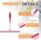 HARFINGTON Shower Squeegee 9.8 Inch Length Water Blade Cleaner Tool Household Mirror Squeegee with Hole for Windshield Window Cleaning Glass Door, Pink