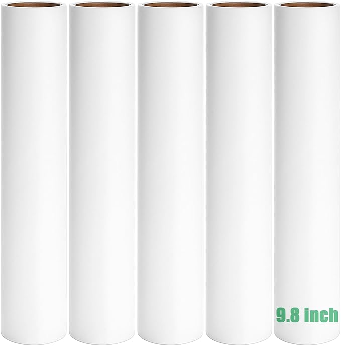 9.8 inch Large Lint Roller Refills Only, 9.8'' Extra-Wide Lint Roller Refill Pack of 5 Rolls Total 300 Sheets for Pet Hair Remover Home Floor Carpet Clothing Sofa Cleaning (9.8'' Wide)