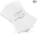 AMERICAN HOMESTEAD Disposable Hand Towels - Silver Foil Monogrammed Guest Napkins - Linen-Like Bathroom Paper Towels for Guests - Perfect Wedding and Party Napkins - 50 Count (Silver Z)