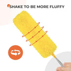 Dusters for Cleaning High Ceiling Fan, Newliton Microfiber Feather Duster with 30'' to 100'' Telescoping Extension Pole, Long Extendable Duster for Home Car Furniture Cobweb, Green