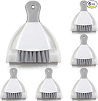 Zopeal 6 Sets Mini Dustpan and Brush Set Small Broom and Dust Pan Portable Multifunctional Whisk Hand for Car Table Desk Countertop Keyboard Kitchen Cat Dog Nest Home Cleaning Tool