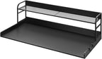 VEVOR Washer Dryer Countertop with 2-Tier Shelf, 54" x 27" Wooden Washer and Dryer Countertop with Anti-Slip Pads, Water-Resistant Laundry Topper Cover for Laundry Room Organization and Storage, Black
