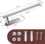 DEKAVA Paper Towel Holder Under Cabinet for Kitchen, Adhesive Paper Towel Holder Wall Mount, SUS304 Stainless Steel 13 inch(2,Silver
