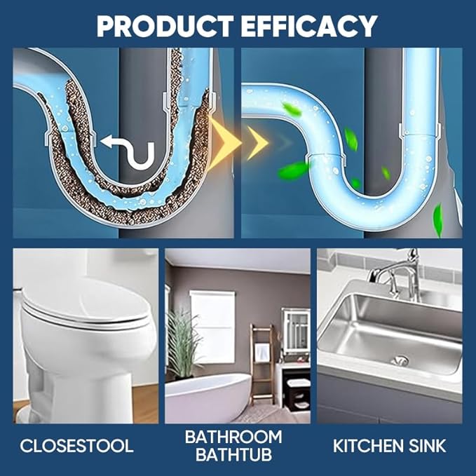 Dodorado Wild Sink and Drain Cleaner Powder,Powerful Foaming Pipe Cleanser Powder - Kitchen, Bathroom Drain Opener for Clog Prevention (5 PCS)