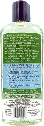 Pretty Boy Paint Cleaner & Conditioner – Eco-Friendly Solution for Cleaning & Conditioning Paint Brushes, Rollers, and Tools – Removes Water-Based Paints, Stains, Primers, and More (8.8 oz Bottle)