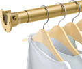 Closet Rods for Hanging Clothes, 17 to 69 Inch Heavy Duty Stepless Adjustable Closet Hanging Rod, 1.3 Inch Diameter Metal Closet Rod for Wardrobes Laundry Bedroom RV, Gold