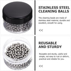 Hemoton 300 Pcs Stainless Steel Cleaning Beads 0.15 Inch for Wine Decanter Carafe Vase Bottle Glass Cleaner Steel Balls for Kitchen Household Use