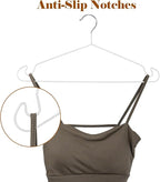 Clothes Hangers, 20Pack,White Metal Hangers,15.7'W Space-Saving Shirt Hanger,Non-Slip Heavy Duty Hanger with Deep Shoulder Notches for Dress and Camisole