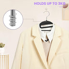 BAGAIL Plastic Hangers 50 Pack with Non-Slip Design,0.2 Inches Thick, 360°Swivel Hook Space Saving Organizer for Bedroom Closet,Shirts,Pants(Purple- S Shaped)