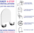 HOME SO Shower Squeegee for Glass Doors – Stainless Steel Squeegee with Adhesive Hooks - Window, Floor & Car Squeegee, Multi-Purpose Bathroom, Mirror & Tile Cleaner - Bathroom Essentials - Chrome 12"