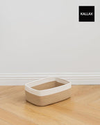 Small Woven Basket, 12 x 8 x 4.5 Inches, Storage Basket for Organizing, Cute Small Rope Shelf Closet Cube Storage Bins Baskets for Shelves, Dog Toy Gift Baskets Empty, 3 Pack White & Brown
