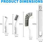 Small Scrub Brush, Hard Bristle Crevice Cleaning Brush Set with 6Pcs Brush Heads & 2Pcs Handles, Multifunctional Grout Scrubber Tools for Kitchen, Bathroom, Sink, Corner, Mug and Blender