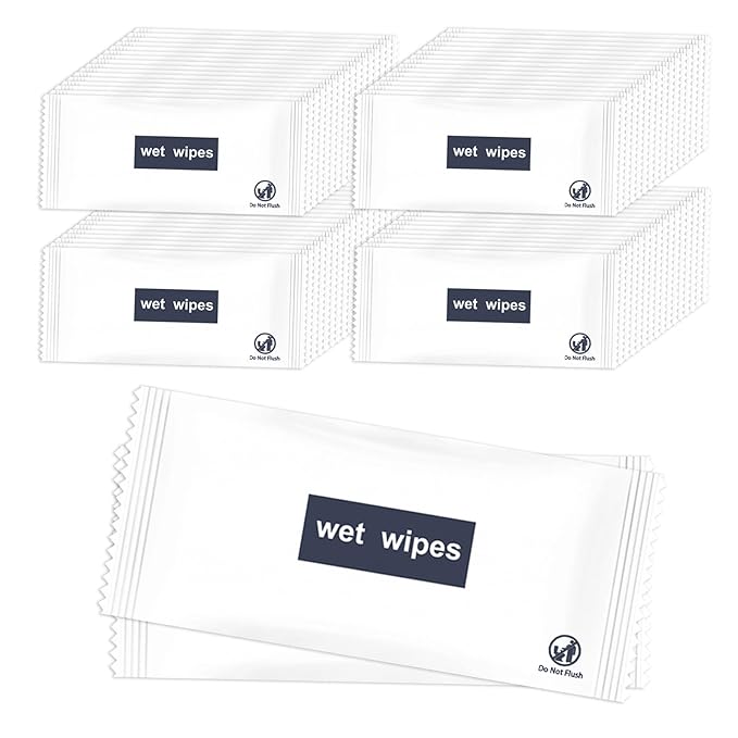 Wet Wipes Individually Wrapped, Wet Naps 300 Pack, Bulk Hand Wipes for Homeless, Suitable for Restaurant, Wedding, Barbecue