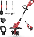 Cordless Tiller Cultivator for Milwaukee 18V Battery (Tool Only), 310RPM Electric Rototiller Garden Tools with 40 Steel Tines, 9.1In Tilling Width & 6.3In Depth Tiller for Gardening, Folding Design