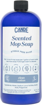 CANDE Mop Soap - Highly Scented Mop Soap, Luxury Floor Cleaner, Premium Fragranced Floor, Streak-Free Shine, 32 oz (Clean Cotton)