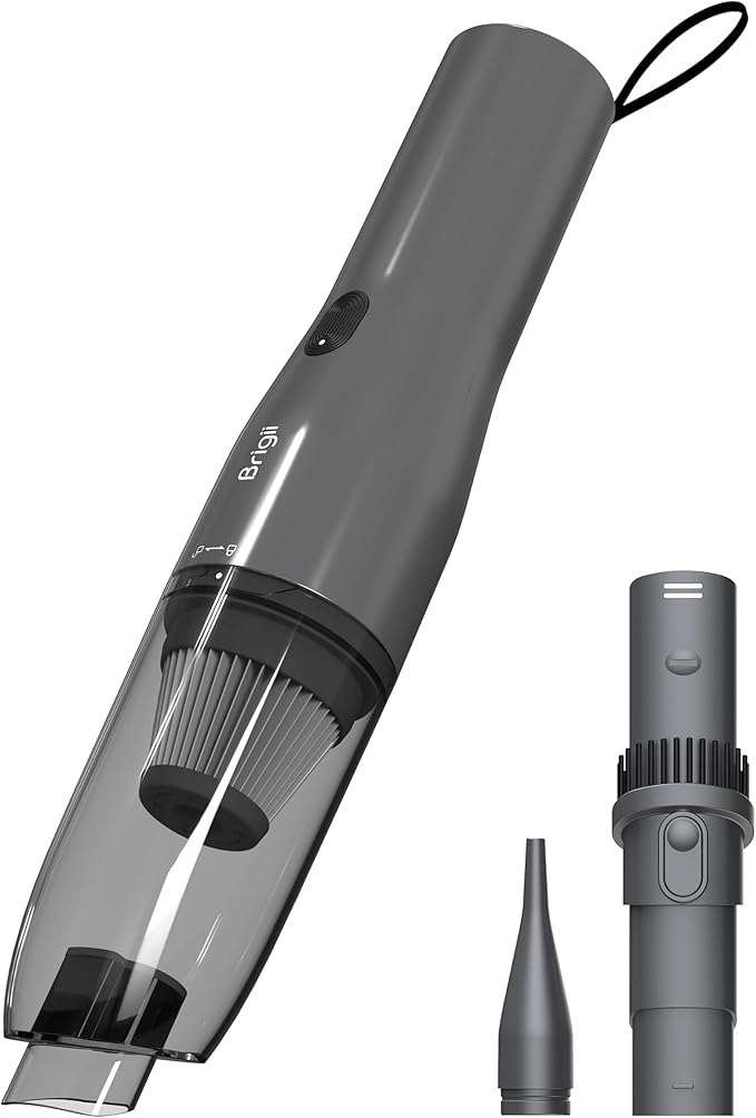 Brigii Crevice Vacuum, Cordless Mini Vacuum, 2 in 1 Handheld Vacuum & Air Duster, Lightweight 0.88lbs, USB-C Rechargeable-M5