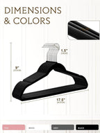 Smartor Velvet Hangers 70 Pack, Black Non Slip Clothes Felt Hanger Heavy Duty for Coat, Premium Slim Space Saving Hangers for Closet Organizer and Storage, 360° Rotating Silver Hook