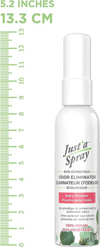 Prelam Just a Spray Odor Eliminator - Versatile and Convenient Formula - Greatly Reduces Unwanted Smells - Effortlessly Neutralizes Odors - Safe for People and Pets - Baby Powder for Kids - 1.85 oz