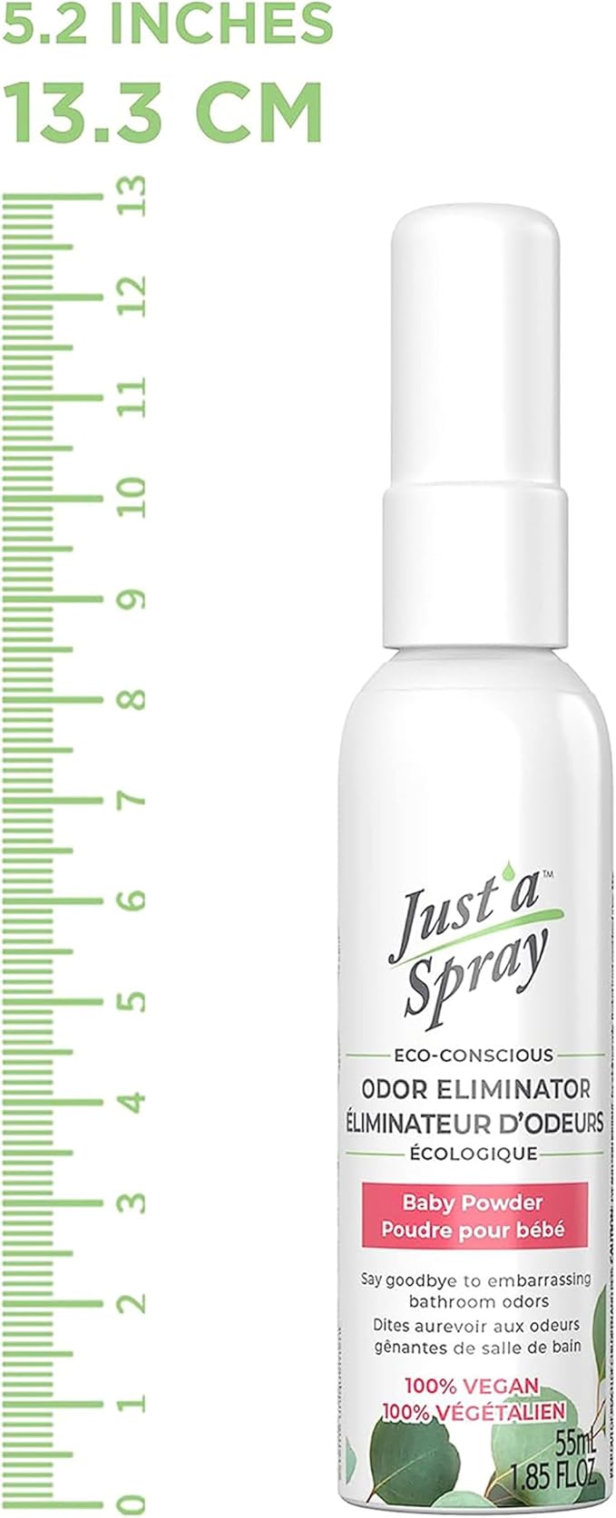 Prelam Just a Spray Odor Eliminator - Versatile and Convenient Formula - Greatly Reduces Unwanted Smells - Effortlessly Neutralizes Odors - Safe for People and Pets - Baby Powder for Kids - 1.85 oz