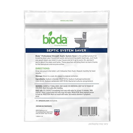 Bioda Septic System Saver, Professional Strength, 6-Pack, 6-Month Supply